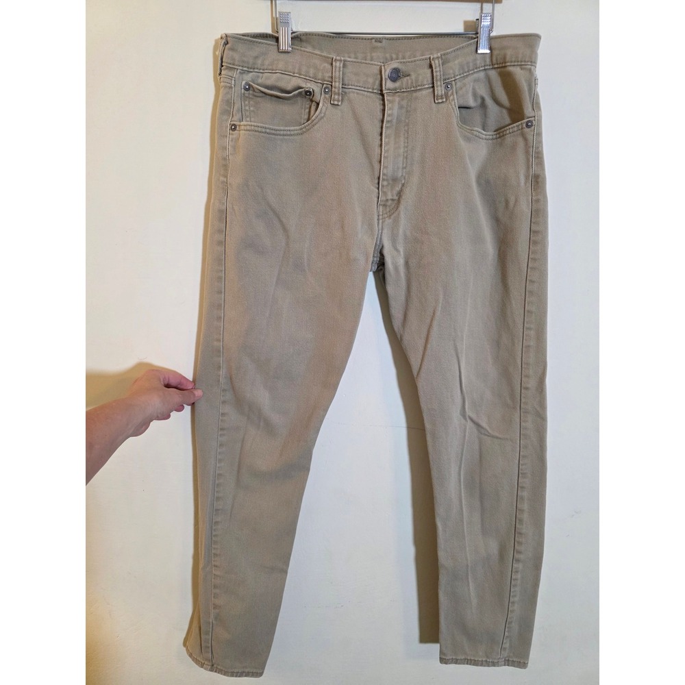 Levis 512 Slim Taper Jeans‎ Mens 35x34 Tan Khaki Beige Denim Pants
